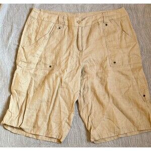 E•col•o•gie Tan linen shorts size 16
